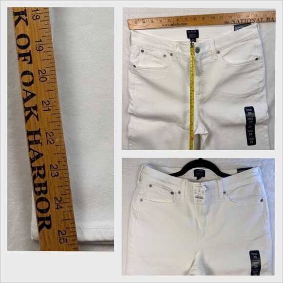 J.Crew Womens Straight White Jeans Size 29 NWT Classic Mid Rise Stretch Denim - Picture 7 of 9